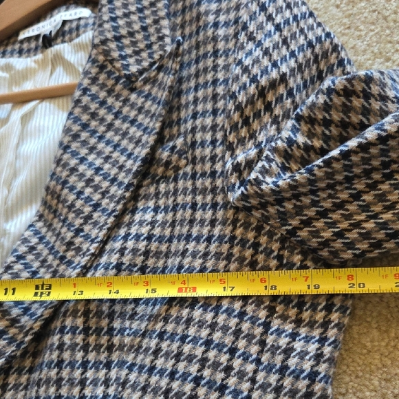 Veronica Beard Hudson Houndstooth Dickey Blazer Suede Elbows & Trim Sz 12 - Picture 14 of 16